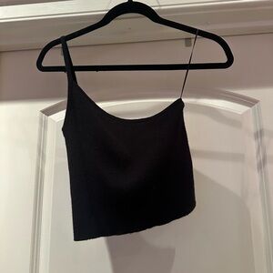 Kendall & Kylie Black Asymmetrical Cropped Camisole